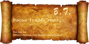 Bacsa Trajánusz névjegykártya